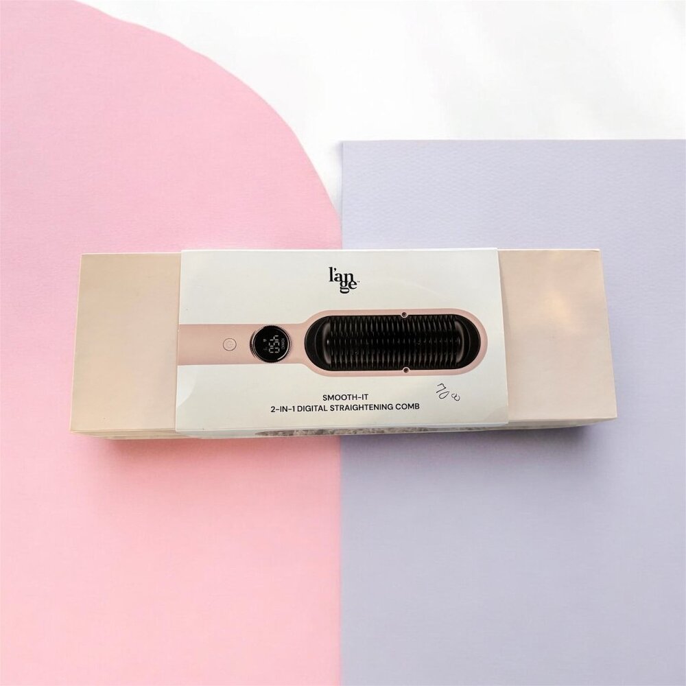 L'ange Smooth-It 2-In-1 Digital Straightening Comb (Pink)